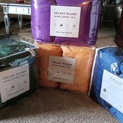 2 For $60 Luxury King Velvet Sheet Sets 