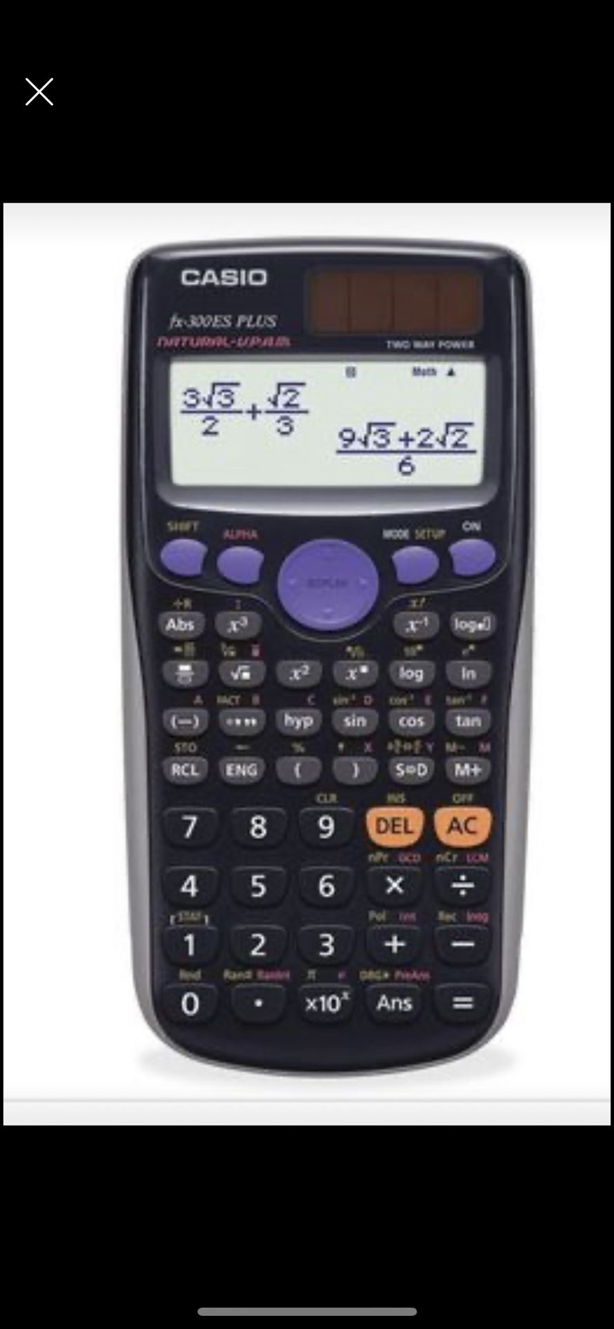 CASIO fx-300 ES PLUS Black Scientific Graphing calculator like new for school/college supplies