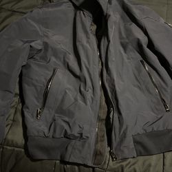 Blue Hugo Boss Bomber Jacket With Hood 