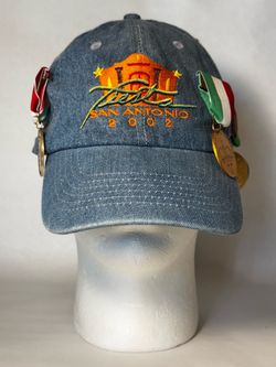 Vintage San Antonio, Texas Fiesta Medal & Pins Collection (2002-2003) On A Hat