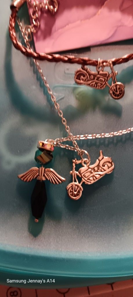 Motorcycle Angel Jewelry Set