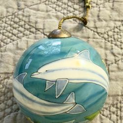 Hand-Painted Hanging Decorative Ball Ornament Dolphins & Marine Life