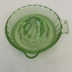 Vintage Federal Glass Depression Vaseline Uranium Citrus-Juicer Reamer Glows