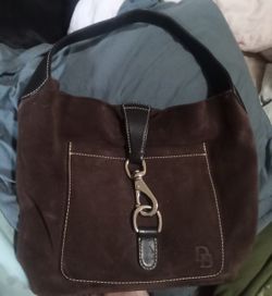 DOONEY & BOURKE BROWN SUEDE LEATHER PURSE