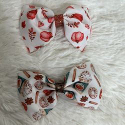 Brand New Girls Bows Pumpkin And Pumpkin Spice Cup