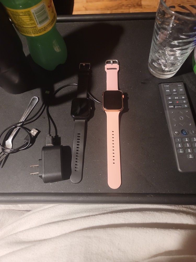 Two Samsung Watch 8 Series.  Pink Has Charger  Can't Find Black Charger. But They Sell For 30 Bucks At Tmobile.