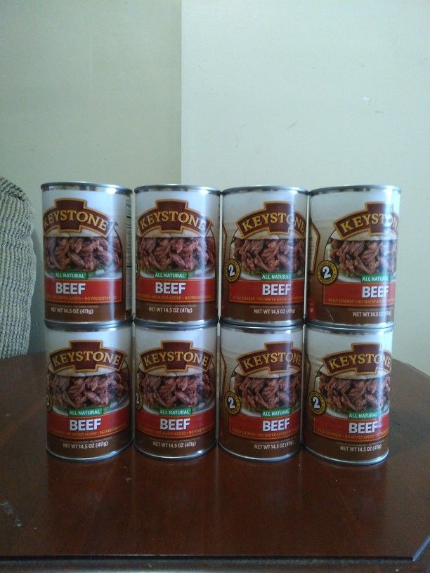 8 Can of Keystone All Natural Beef Fully Cooked/no preservatives/no water added