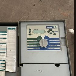 Irrigation timers. 16 station Hunter clock ,4 Station Hunter clock And 1 Rainbird digital clock.