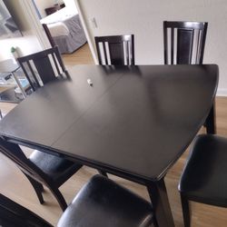 Black Dining Table,6 Chairs 