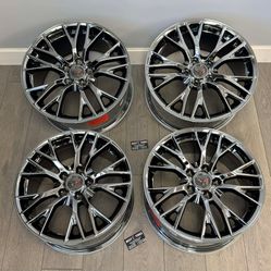 (Set-4) Corvette Wheels 18x8.5(front) 19x10(Rear) 5x120.7 offset +56/79 Black Chrome New 