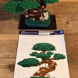 Nanoblock - Bonsai Matsu (NB039) - Deluxe Edition-World Famous, Advanced Hobby Series Building Kit, Green 