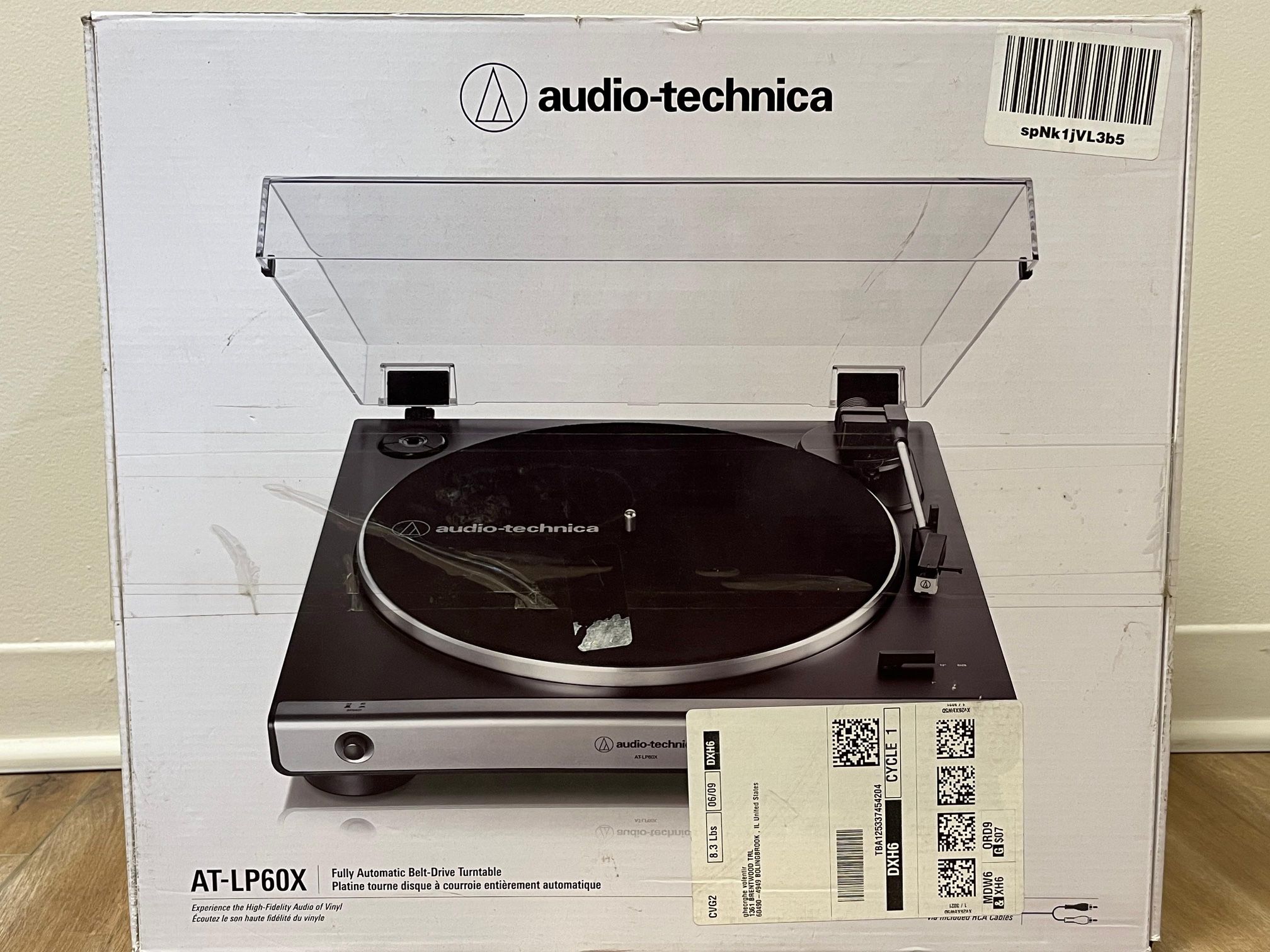 Audio-Technica AT-LP60X-GM Fully Automatic Belt-Drive Stereo Turntable (Gunmetal/Black)