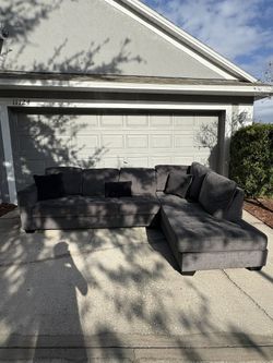 Charcoal Gray Sectional Sofa (Delivery Available!)
