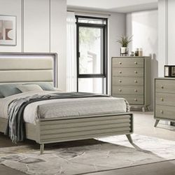 Brand New Grey 4pc Queen Bedroom Set (Available In Eastern King)