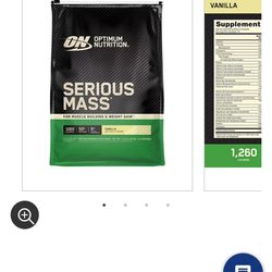 SERIOUS MASS – High-Protein Weight Gain Powder – Vanilla – 12 lbs./16 Servings