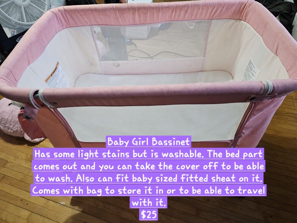 BABY GIRL BASSINET USED