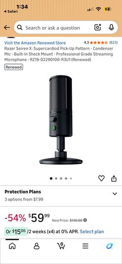 Razor seiren X professional grade microphone streaming podcast equipment black