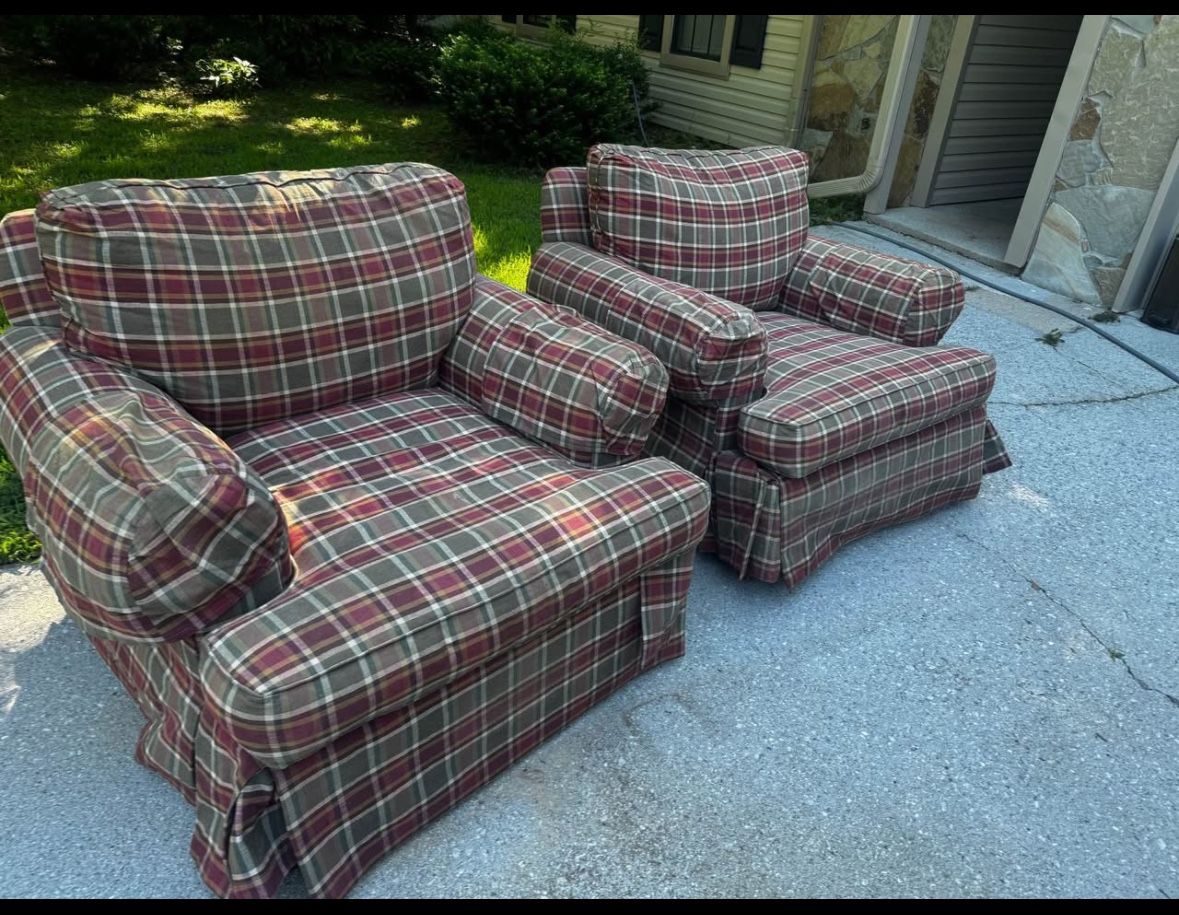 2 Club Chairs Both $30 / Used Items / Sold As Is