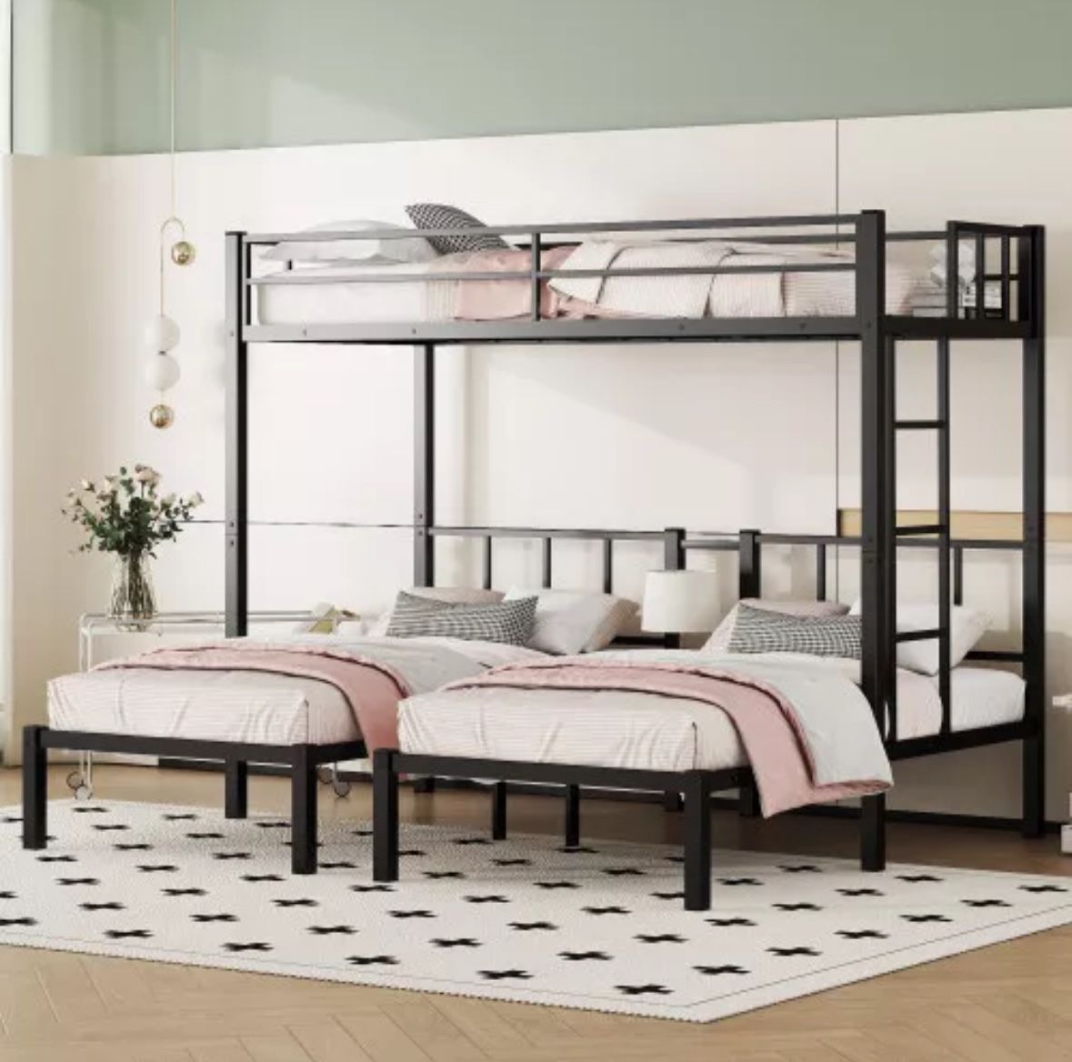 Metal Triple Bunk Beds Twin XL Over Double Twin.