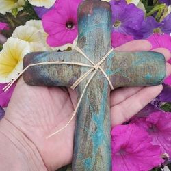 Raku Iridescent Cross Signed By Artist