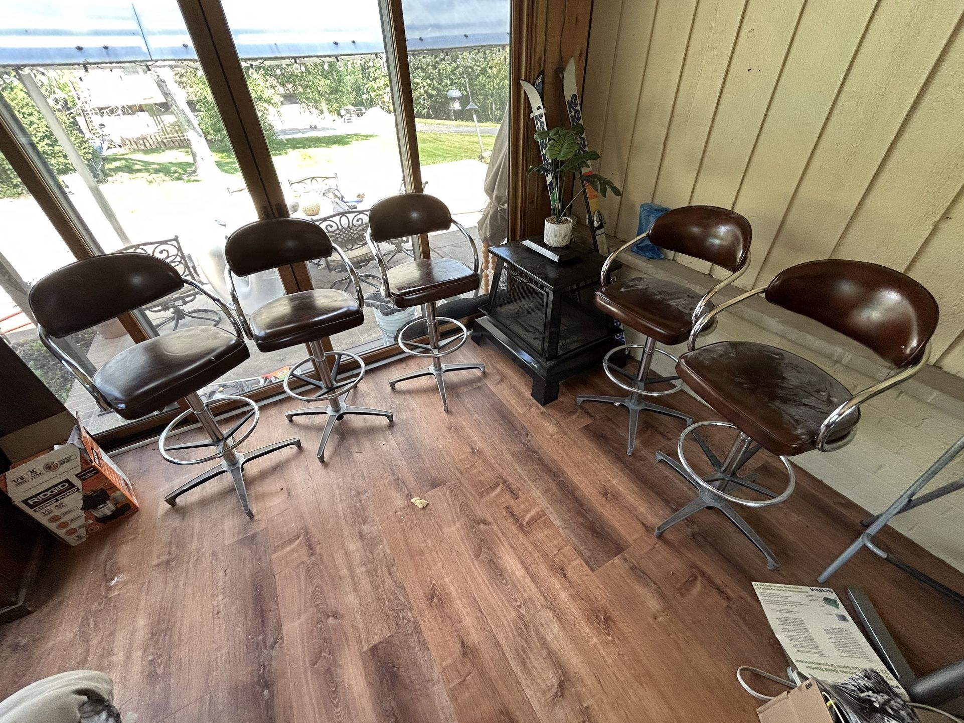 Leather bar chairs