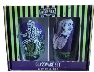Beetle Juice Glassware Set 16 Oz - 2 Glasses