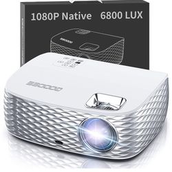 Projector, GooDee BL98 Native 1080P HD Video Projector 6800LUX, Touch Keys Home Theater Projector with 50,000 Hrs Lamp Life, Compatible with Fire TV S