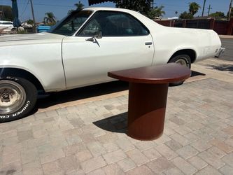 Heavy Solid Wood Half-Moon Pedestal Table – Very Sturdy – $20