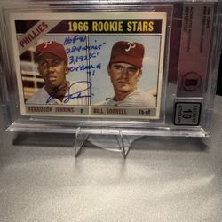 Fergie Jenkins Signed Rookie Card Multi Inscribed Beckett Coa