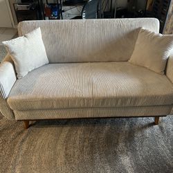 Corduroy Cream Love Seat 