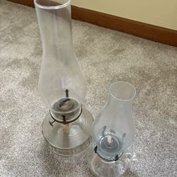 Antique Hurricane/oil Lamps From Farms 
