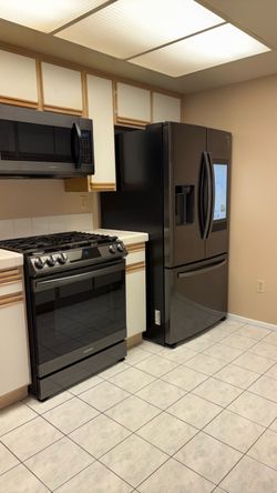 Black stainless steel refrigerator set
