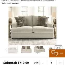 sofa for two people new in sealed box with another leather recliner for one person 