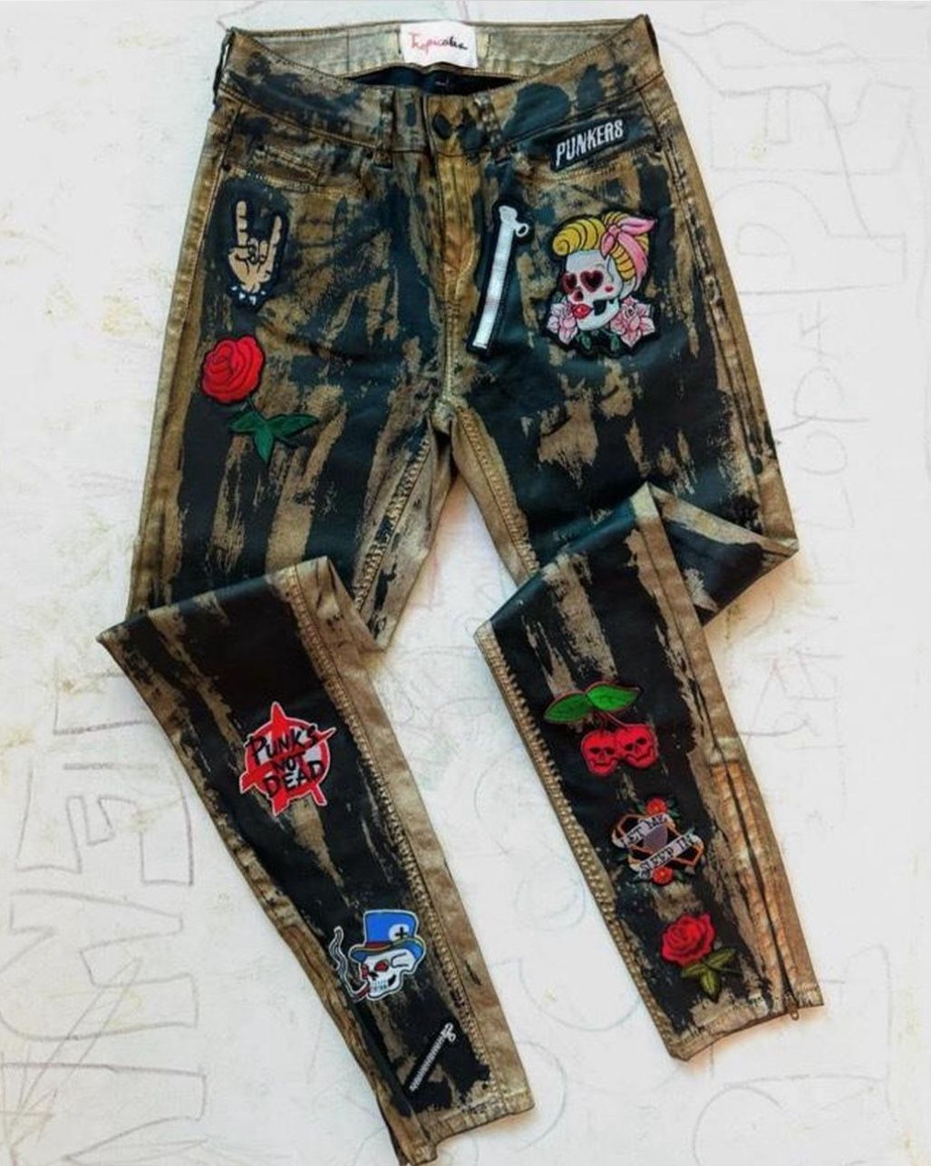 Women’s Tropicália Reworked Punk Style Pants Size Size XS