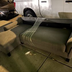 Gray sofa with matching ottoman
