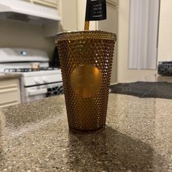 Starbucks Gold Studded Grande Honeycomb Tumbler 50th Anniversary