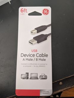 USB 2.0 A to B data cable for audio interfaces, printers, etc