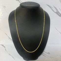 10k yellow gold rope chain - 25inches long