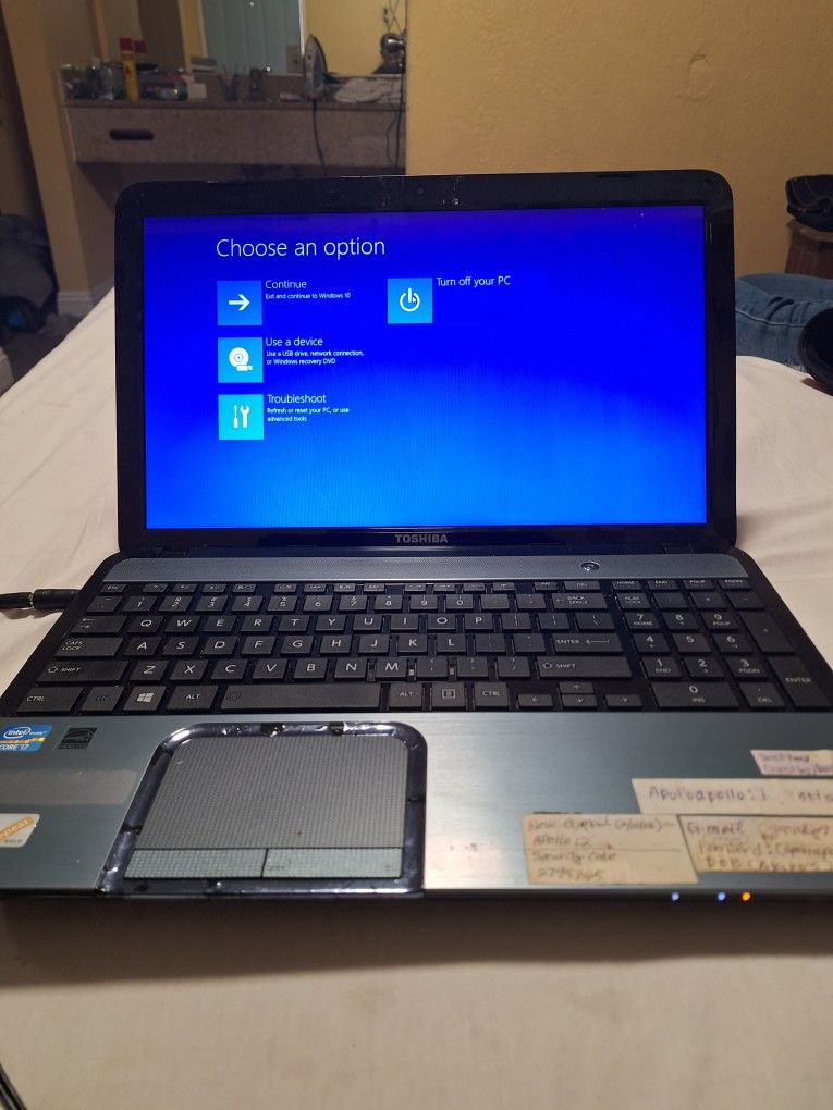 Toshiba Satellite Laptop Windows 8