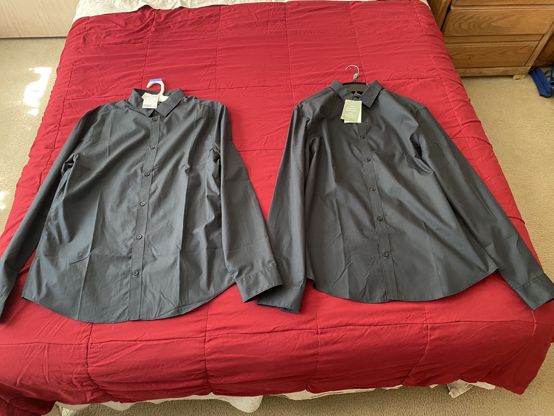 Black long sleeve dress shirt H&M