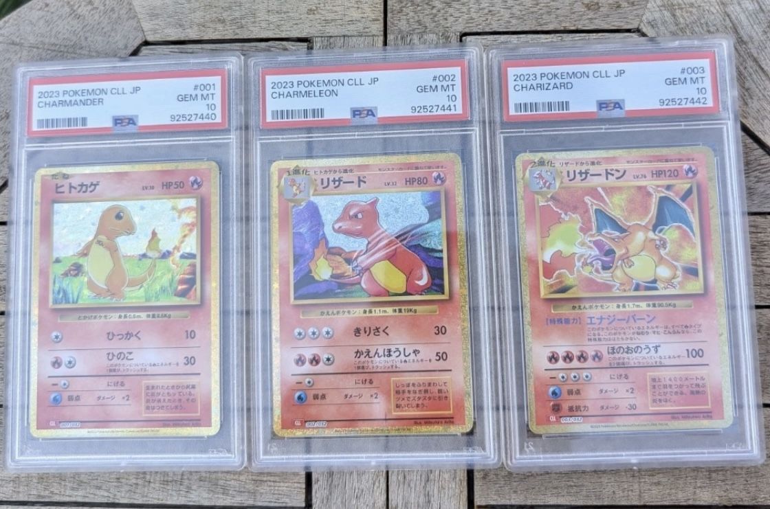 Charizard, Charmeleon, Charmader SEQUENTIAL classic Collection PSA 10 Pokemon Cards