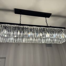 Black trim crystal chandelier