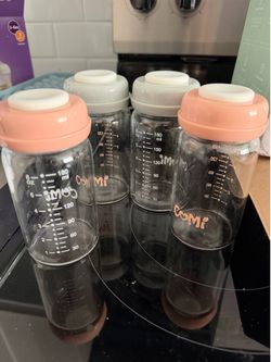Glass milk storage containers