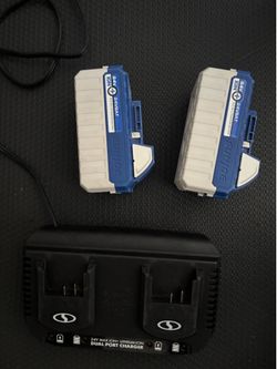 Sun Joe / Snow Joe 24V Lithium-Ion Batteries (Pair) & Dual Charger