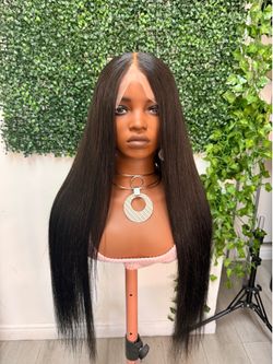 Bone straight 30” wig