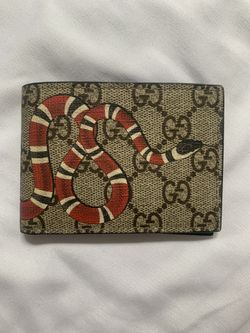 Gucci Kingsnake Print GG Supreme Wallet