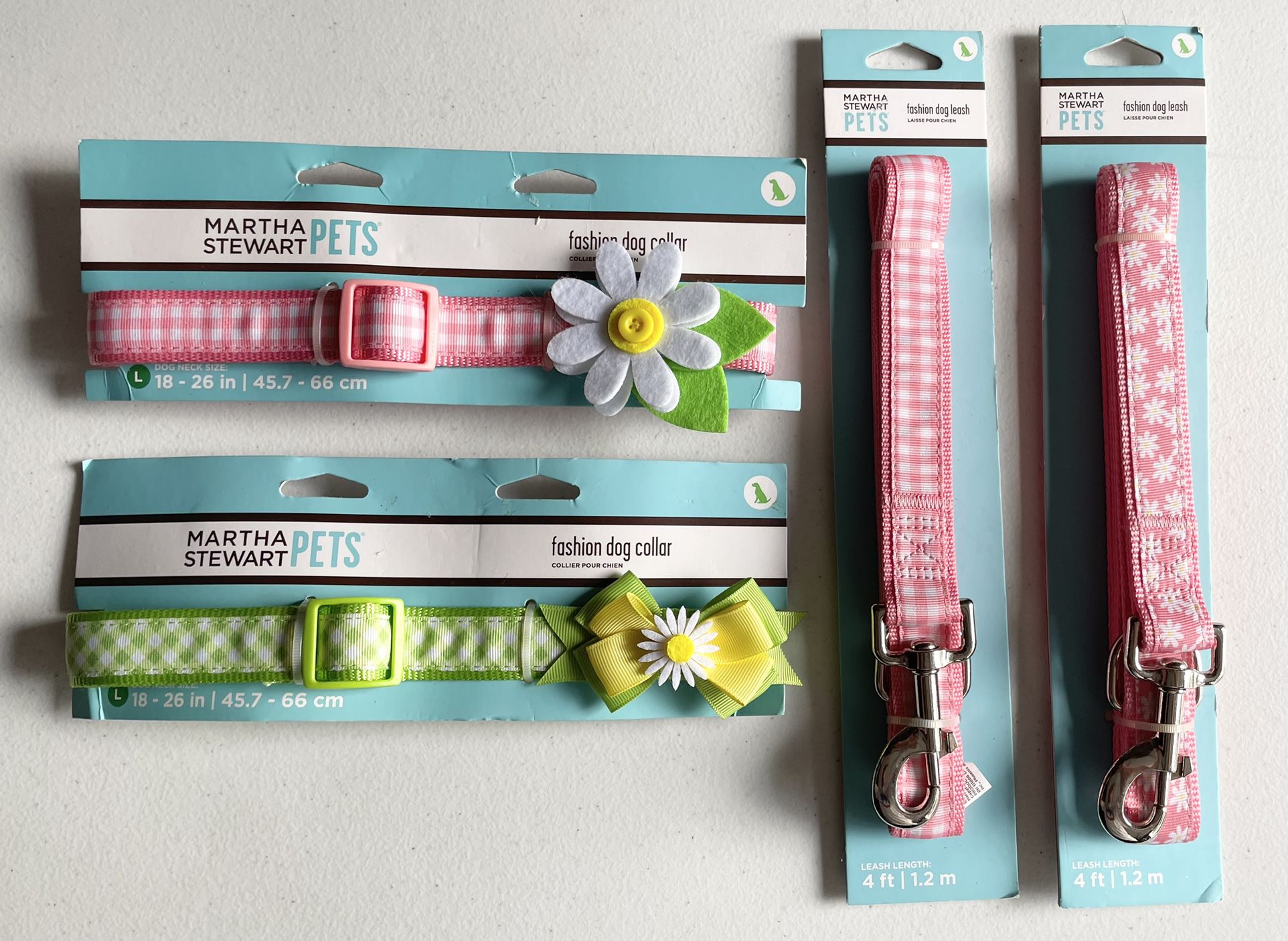 4 new Large pet dog collars & leashes
