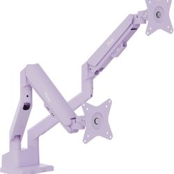 Pixio PS1D Wave Purple Dual Monitor Arm Stand Desk Mount - Fits up to 32 inches Monitors and up to 19.8lbs. VESA Compatibility 