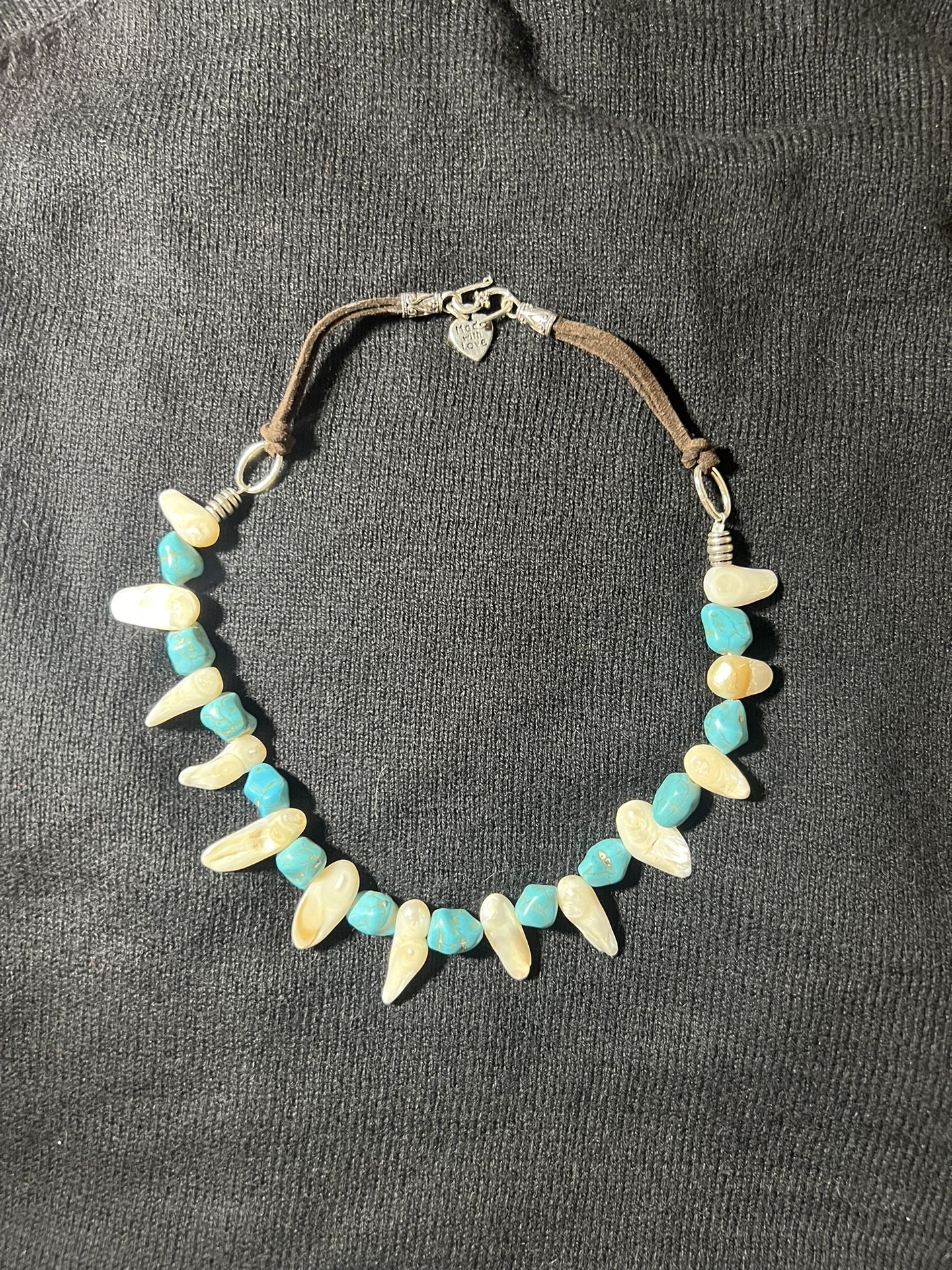 Turquoise And Freshwater Pearl Necklace