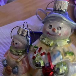 snowman Ornament Set Of Two.$3. No Chip No Cracks.